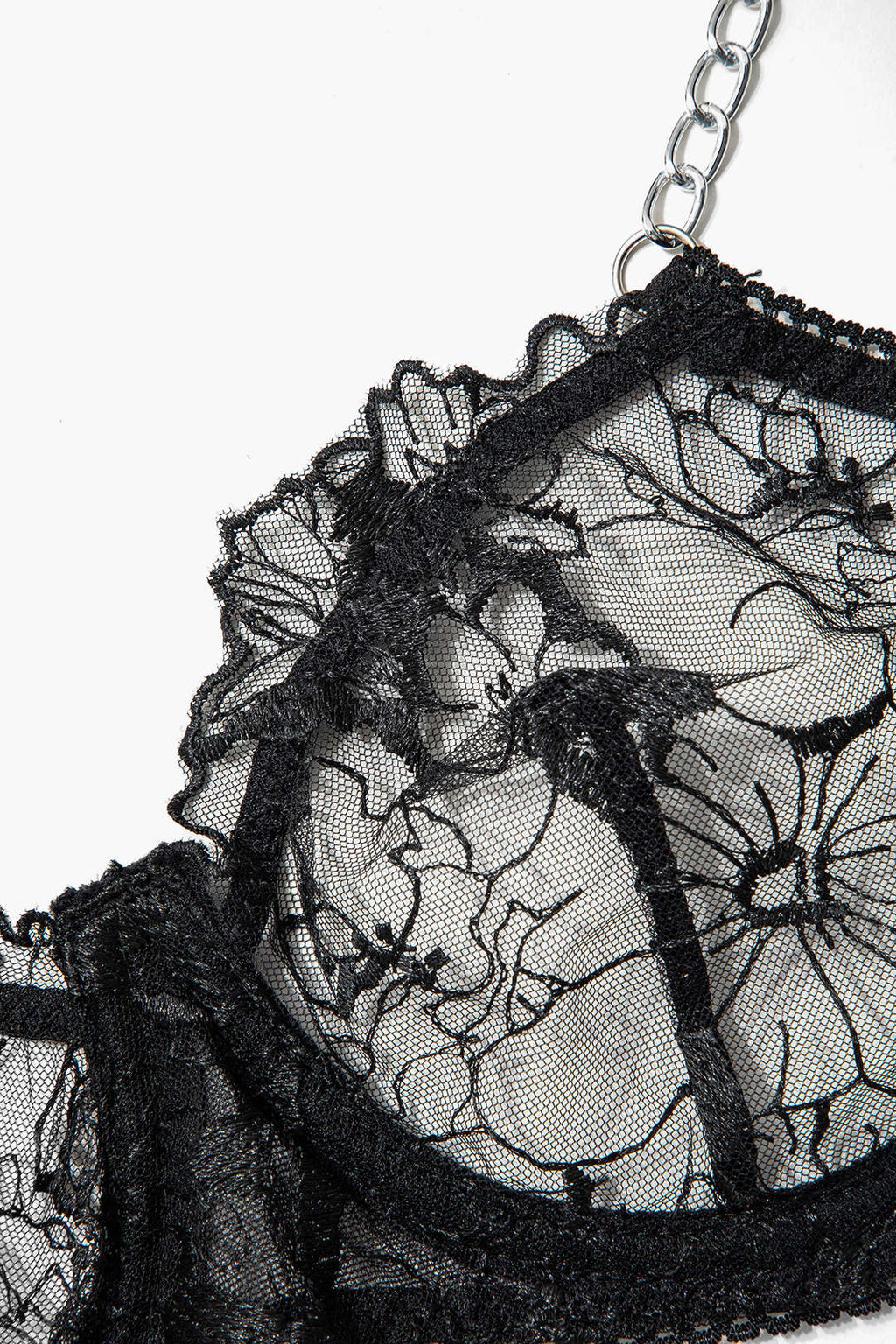 Σετ Ζαρτιέρες Με Σταυρό Από Τούλι Και Λεπτομέρειες