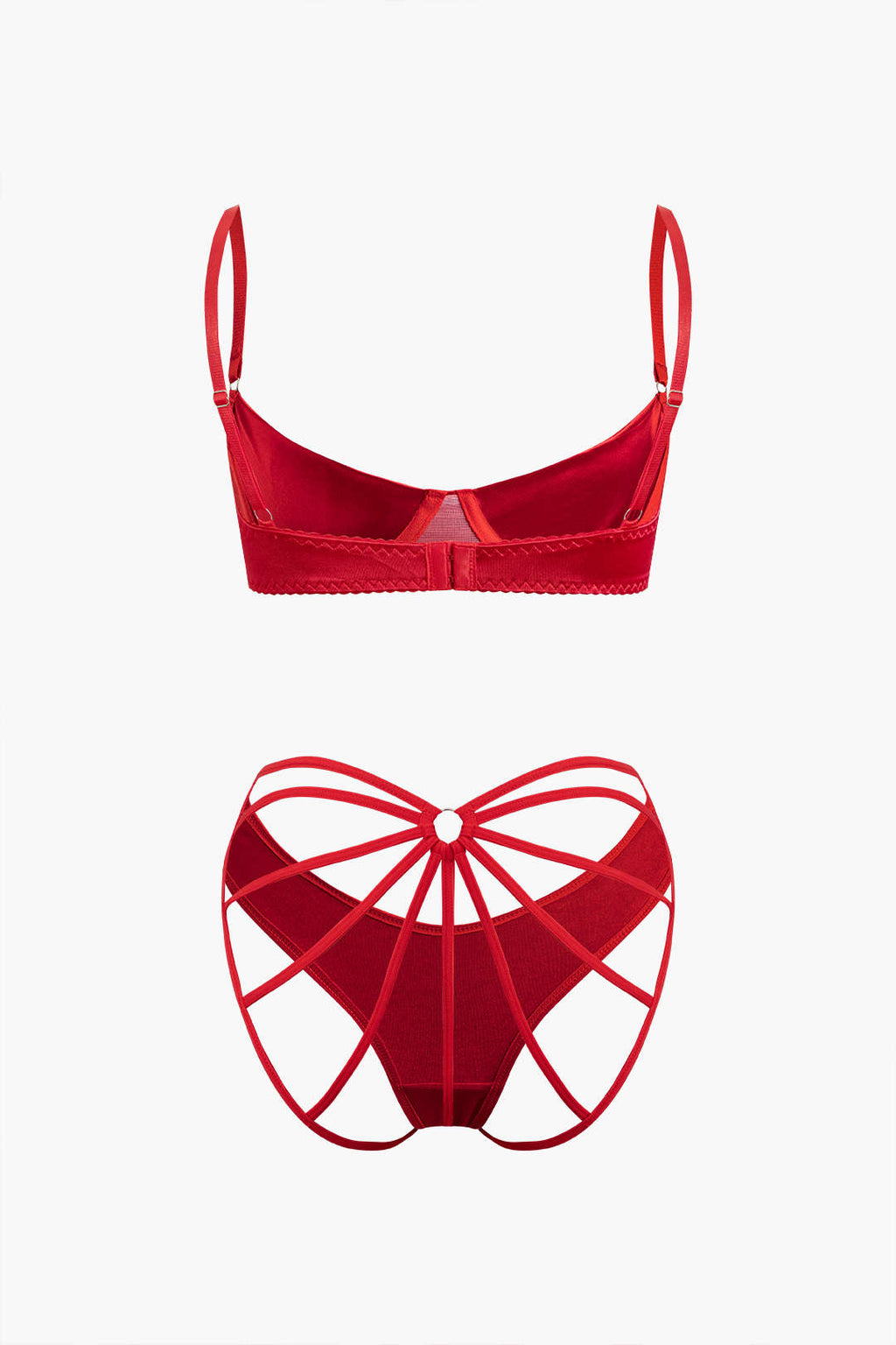 Σετ Δύο Τεμαχίων Σατέν Εσώρουχων Με Χαμηλό Ντεκολτέ