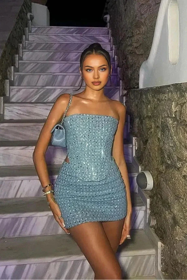 Σετ Τοπ Με Λαμπερές Φούστες Odessa