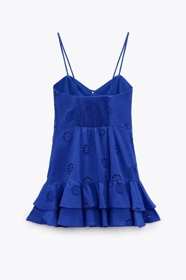 Μίνι Φόρεμα Με Τρουκς Και Γαλάζια Γραμμή