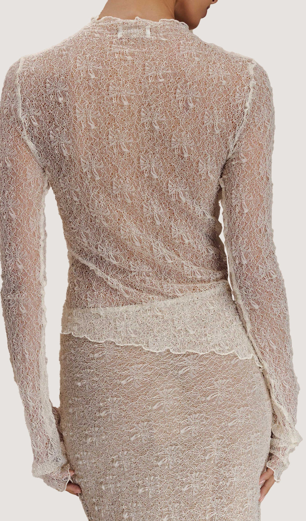 Σετ Φούστας Και Τοπ Με Διαφανή Δαντέλα