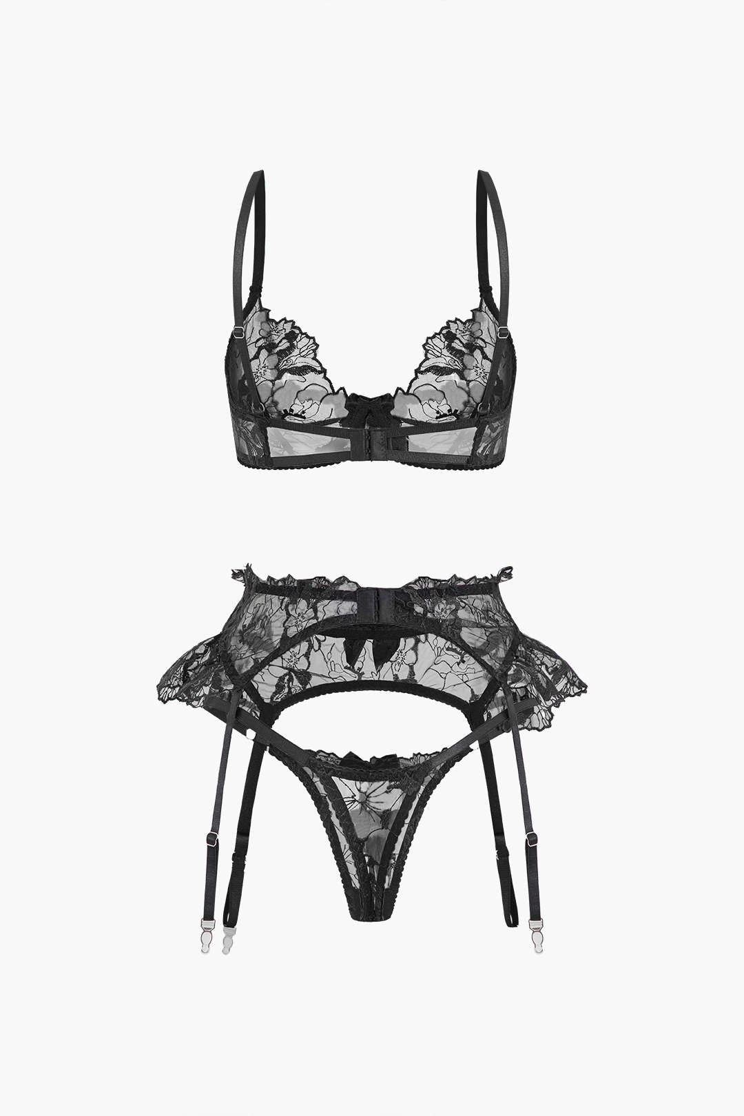 Σετ Ζαρτιέρες Με Κέντημα Και Δαντέλα