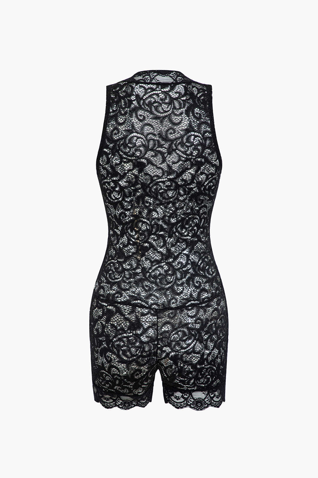 Ολόσωμη Φόρμα Χωρίς Μανίκια Με Δαντέλα Και V Λαιμόκοψη