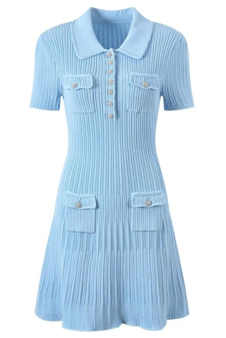 Μίνι Φόρεμα Kaela Με Ριμπ Ύφανση