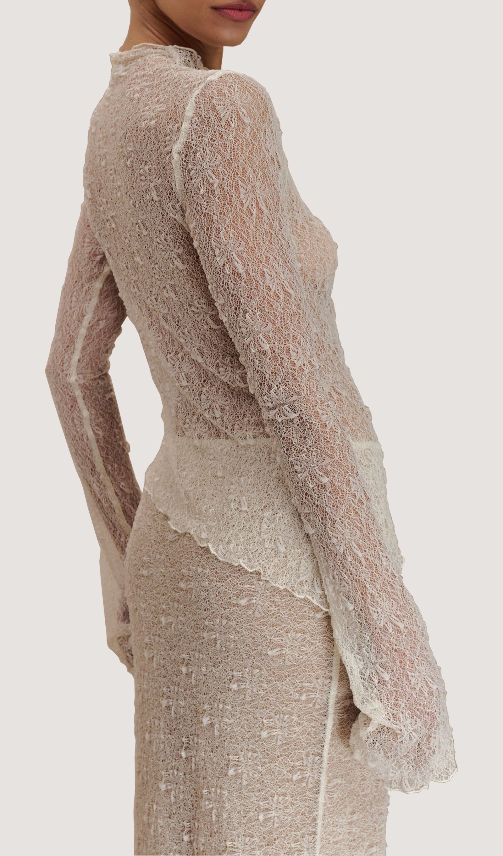 Σετ Φούστας Και Τοπ Με Διαφανή Δαντέλα