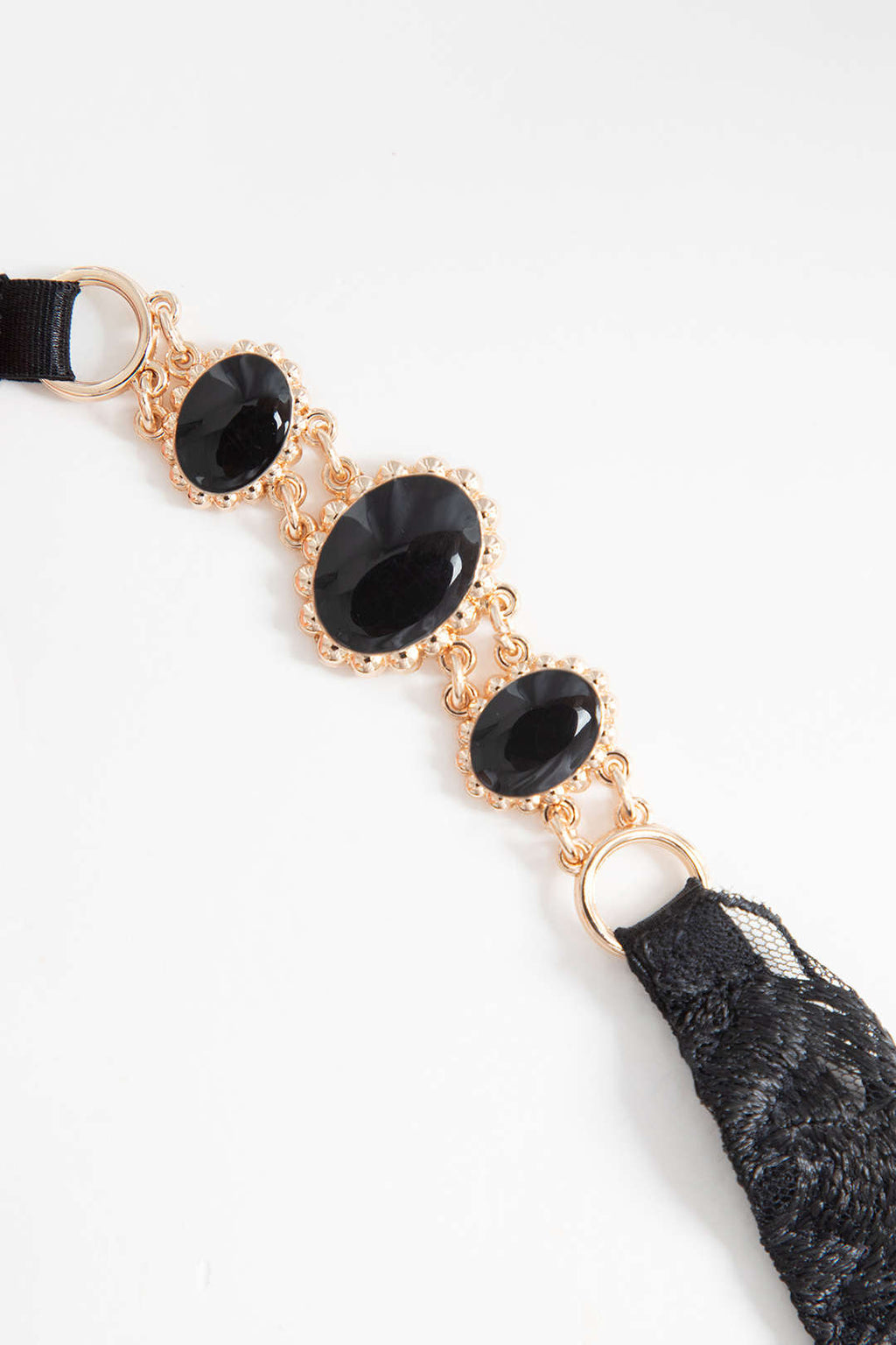 Σετ Ζαρτιέρες Με Δαντέλα Και Μεταλλική Κεντημένη Αλυσίδα