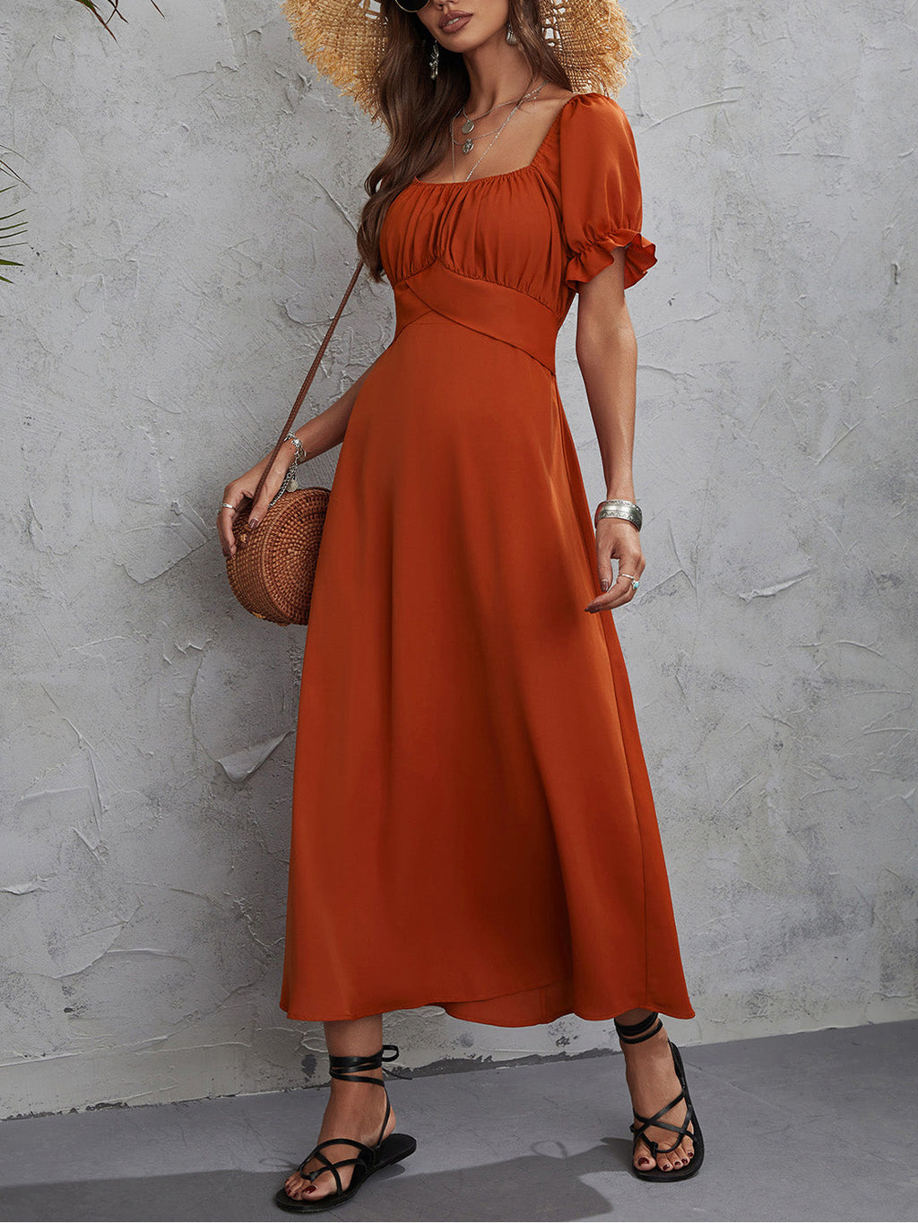 Karpuz Kol Kuşaklı Elbise - Riosso