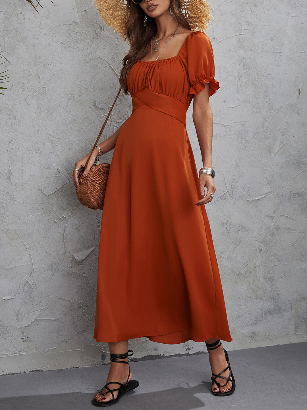 Karpuz Kol Kuşaklı Elbise - Riosso