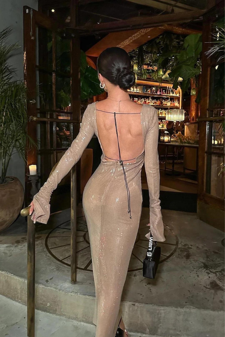 Φόρεμα Μίντι Με Κοραλλί Και Παγιέτες