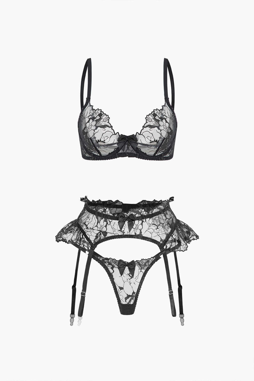 Σετ Ζαρτιέρες Με Κέντημα Και Δαντέλα