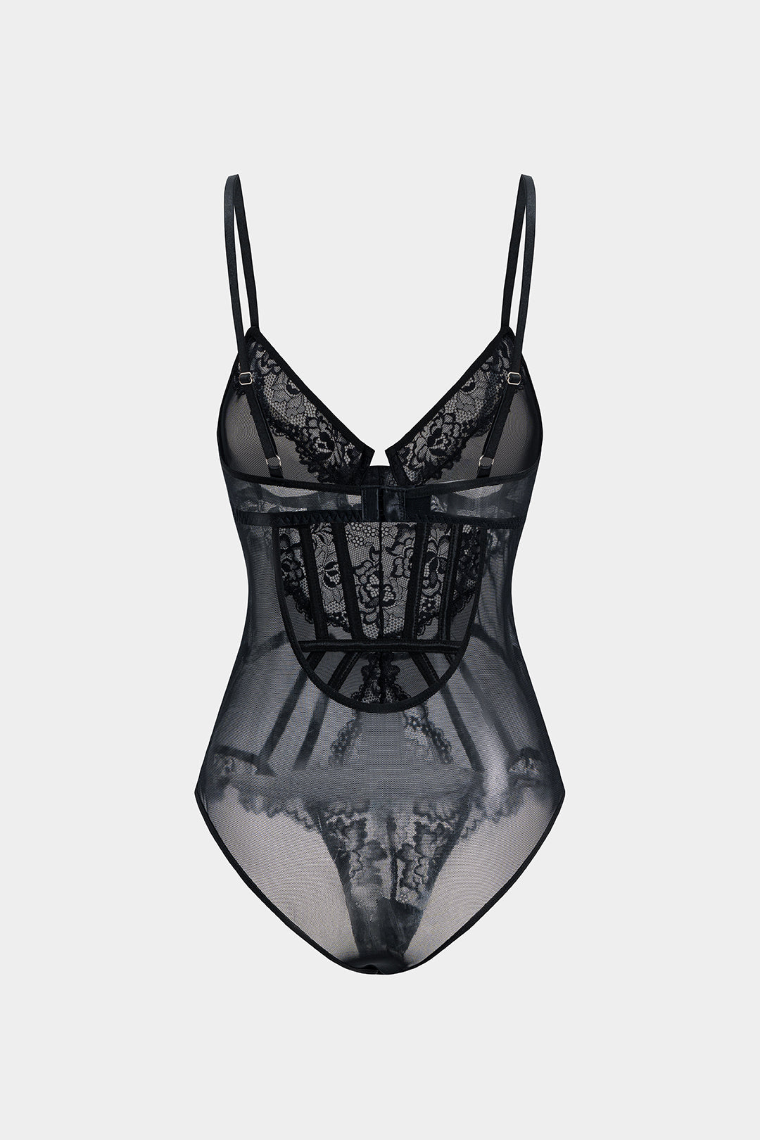 Κορμάκι-Κορσέ Από Τούλι Και Δαντέλα