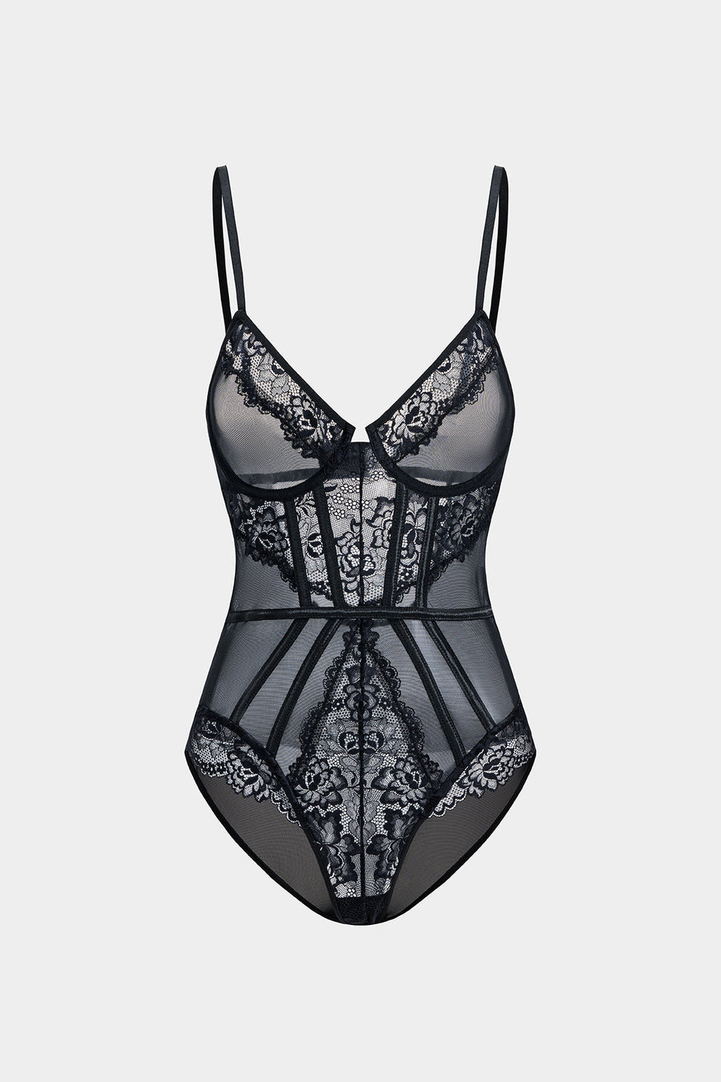 Κορμάκι-Κορσέ Από Τούλι Και Δαντέλα