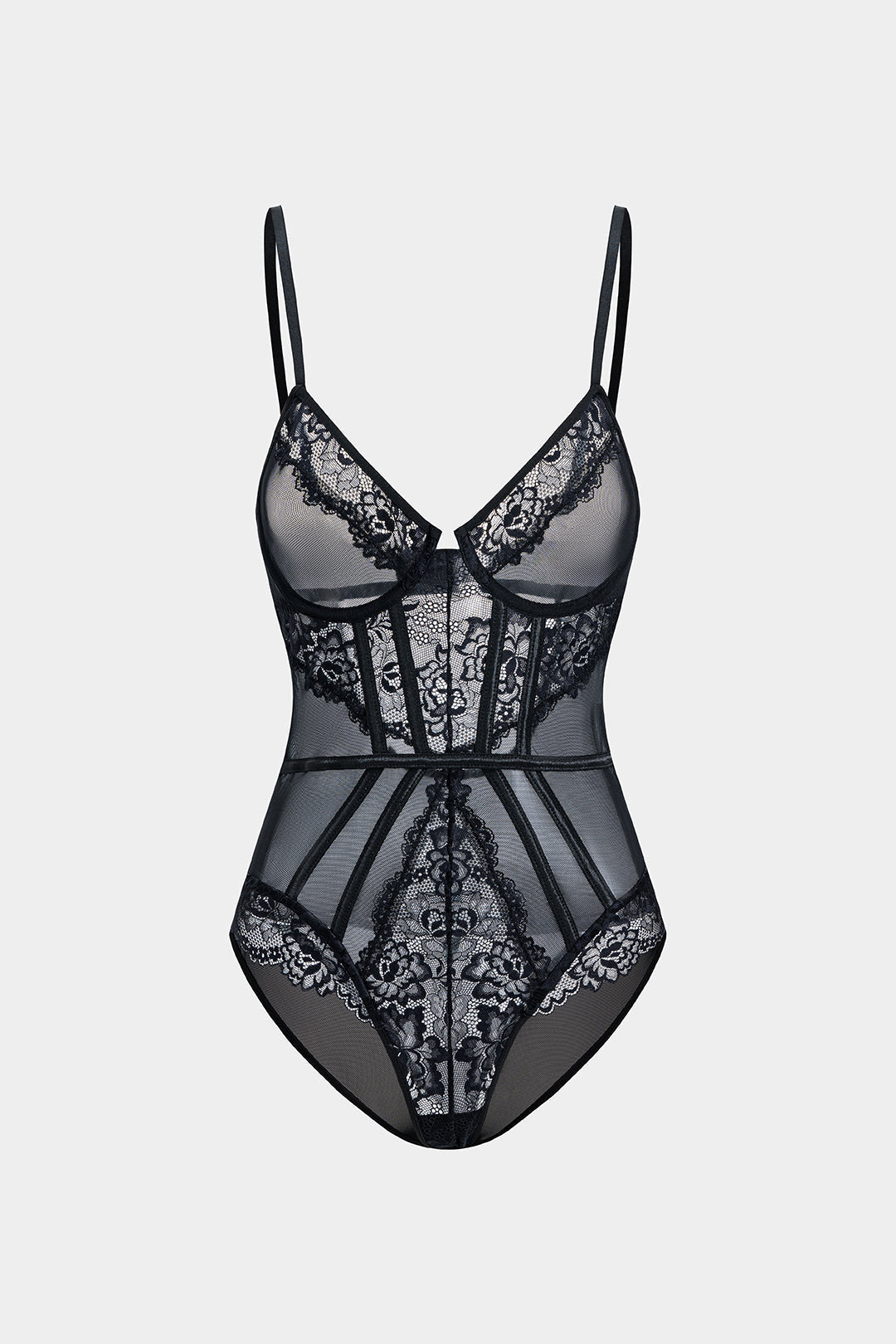 Κορμάκι-Κορσέ Από Τούλι Και Δαντέλα