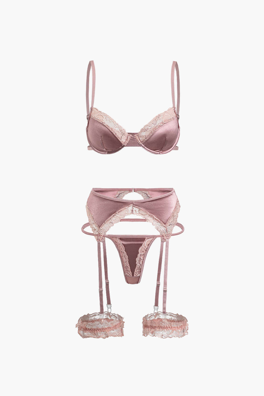 Σετ Εσώρουχων Patchwork Από Δαντέλα Και Σατέν