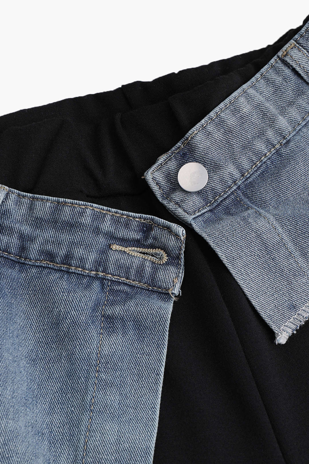 Παντελόνι Denim Patchwork Με Τσέπες