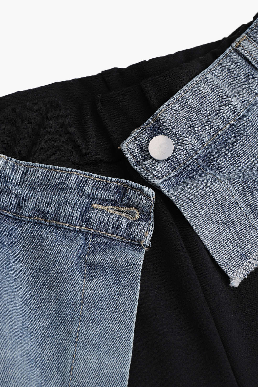 Παντελόνι Denim Patchwork Με Τσέπες