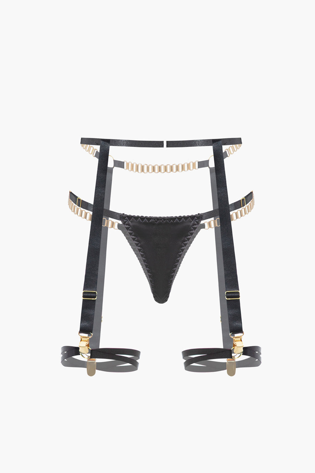 Σετ Εσώρουχων Με Κρεμαστό Μπουστάκι Και Αλυσίδα, Σε Αντίθεση Με Διχτυωτό Υλικό