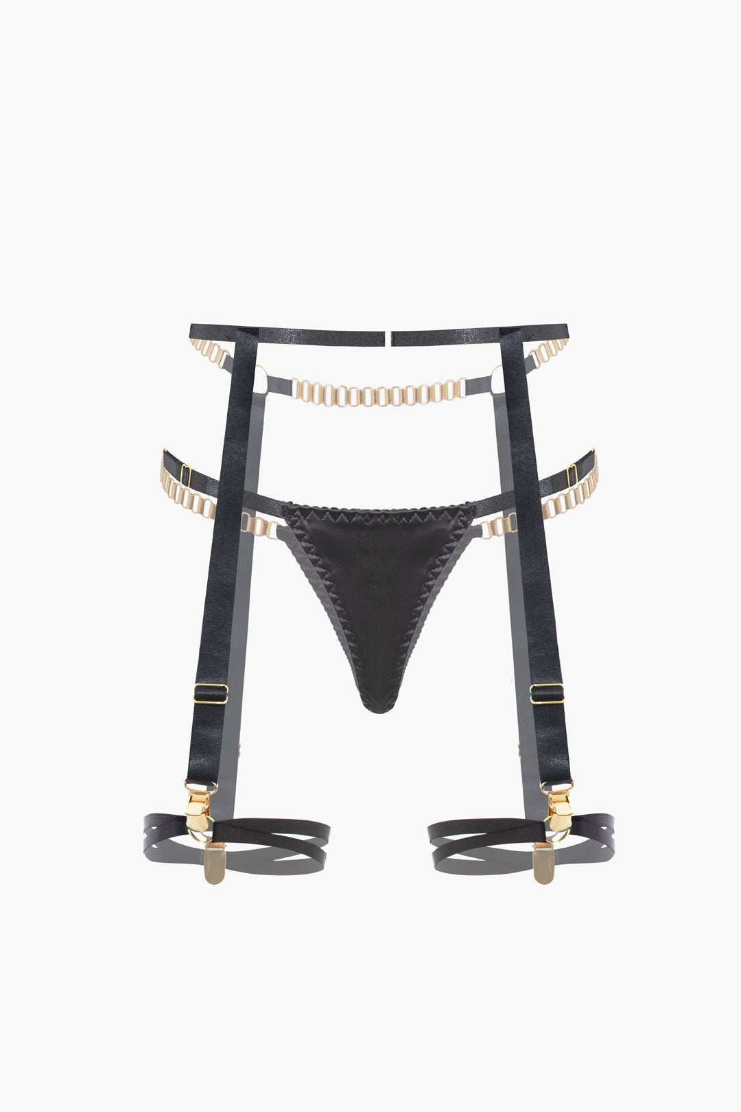 Σετ Εσώρουχων Με Κρεμαστό Μπουστάκι Και Αλυσίδα, Σε Αντίθεση Με Διχτυωτό Υλικό