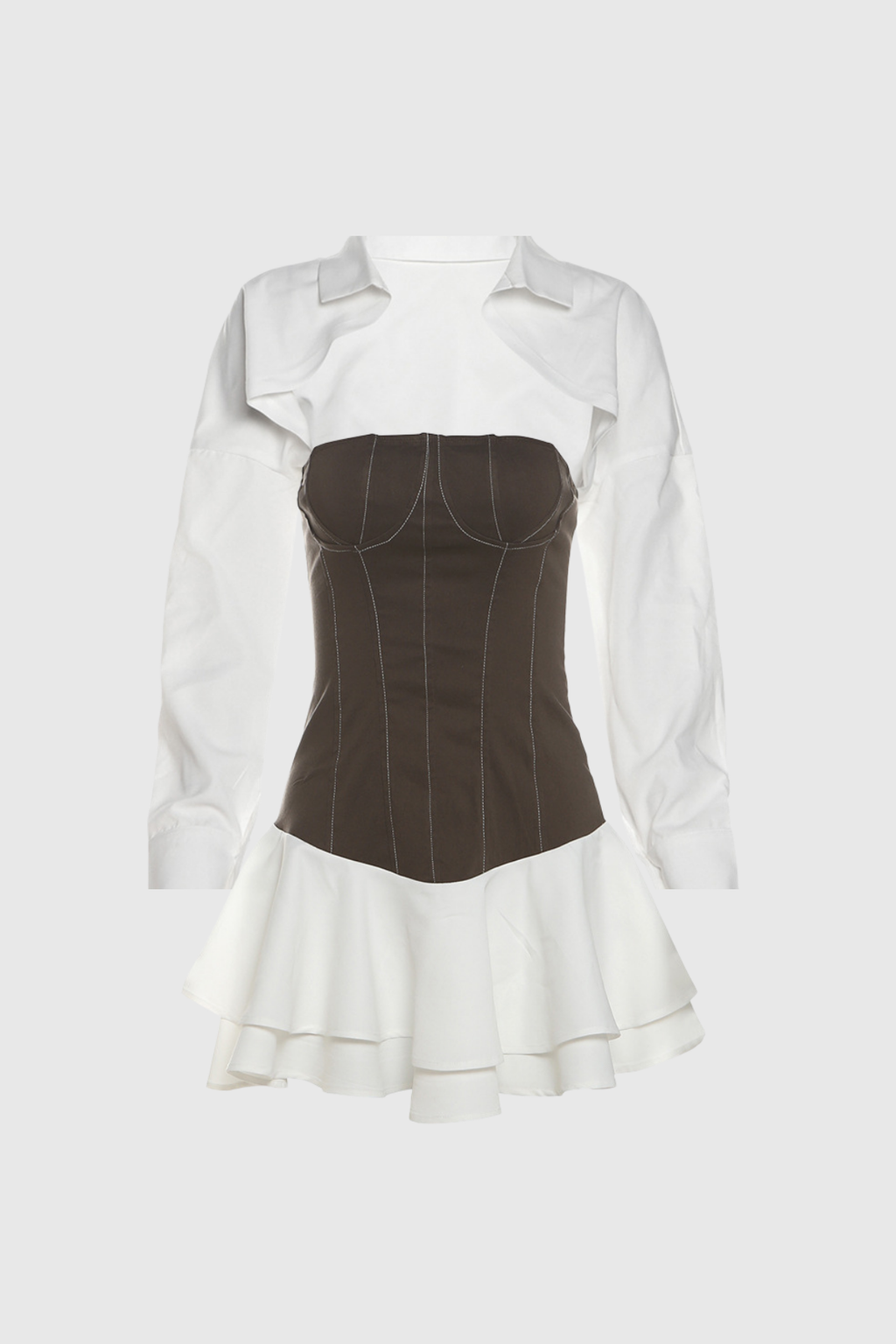 Μίνι Φόρεμα Με Κορσέ Και Βολάν Abilene Με Τιράντες