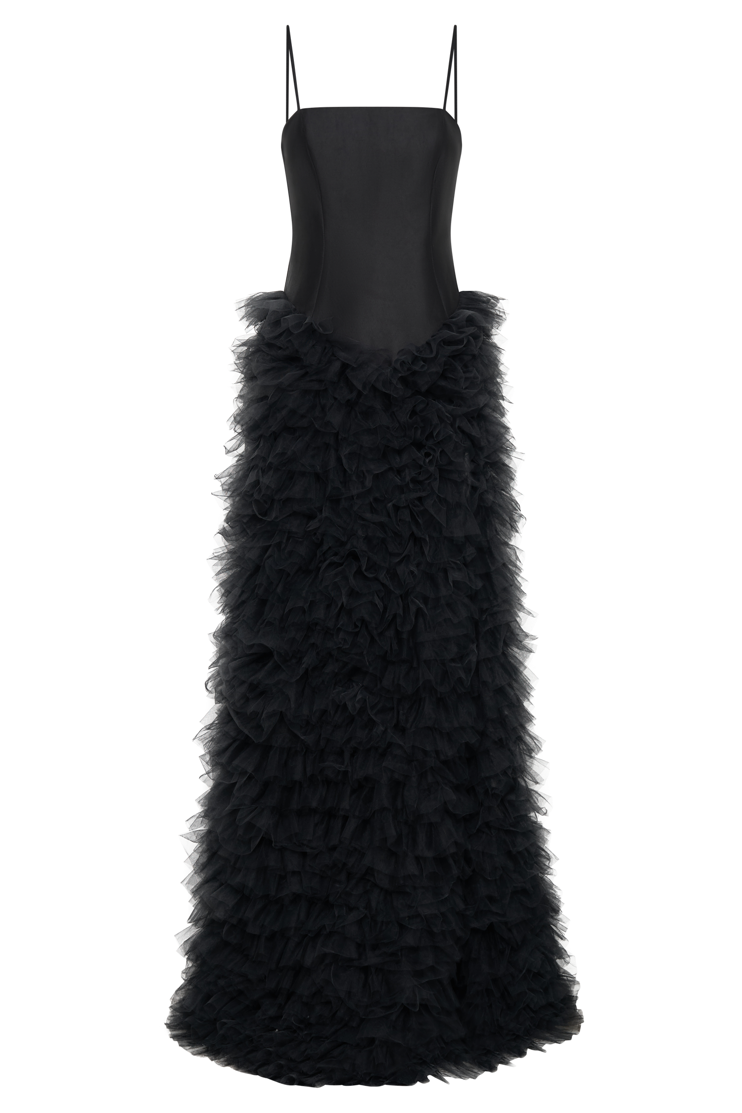 Φόρεμα Με Βολάν Και Στρώσεις Magnolia - Μαύρο