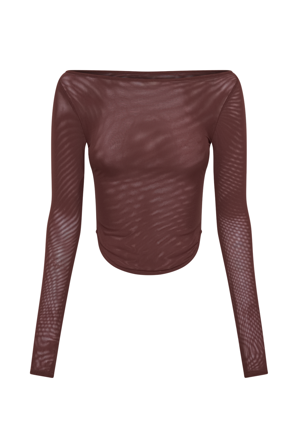 Levaru Colette Μπλούζα Με Ντεκολτέ Και Λαιμόκοψη Από Ματ Ύφασμα - Μαόνι