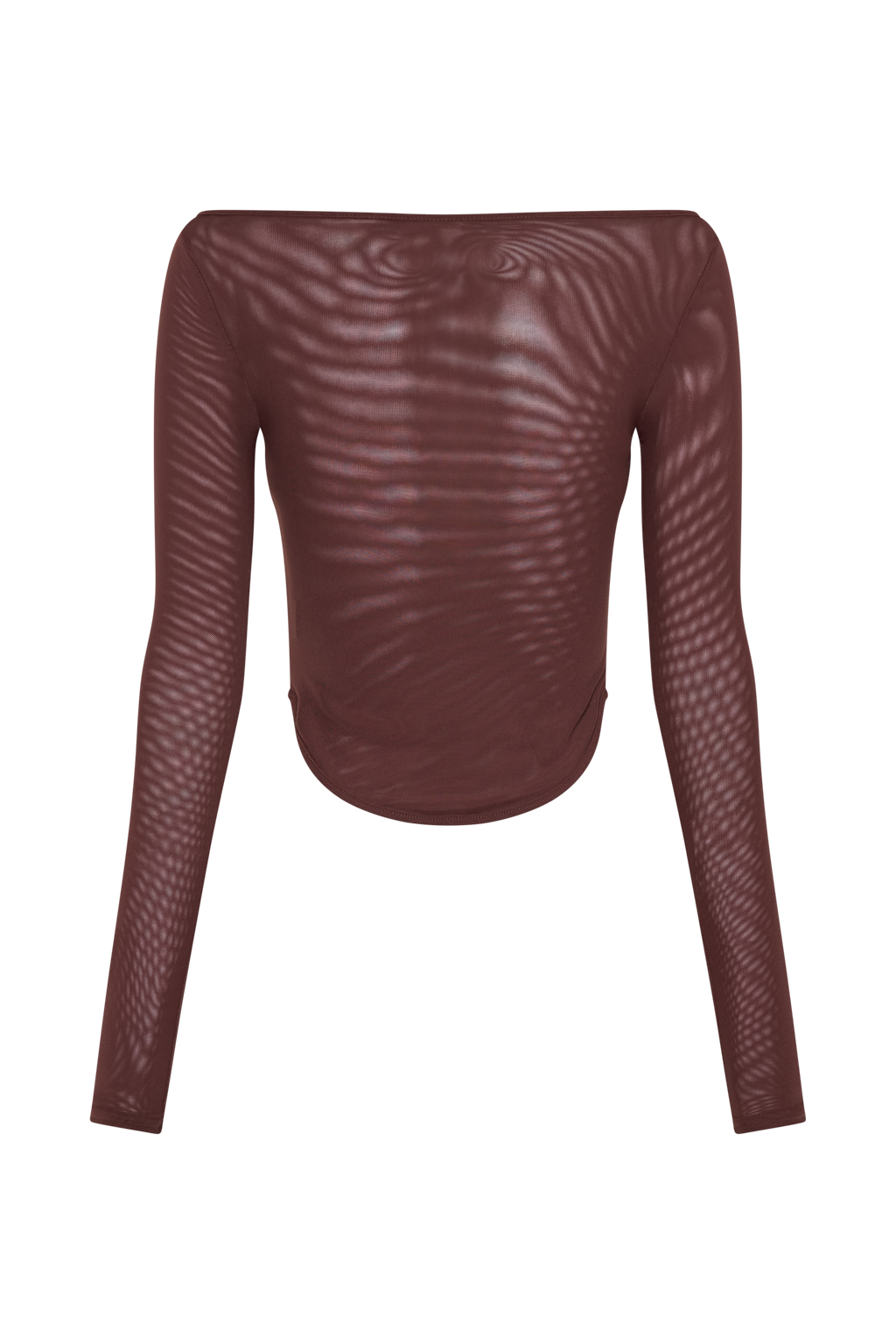 Levaru Colette Μπλούζα Με Ντεκολτέ Και Λαιμόκοψη Από Ματ Ύφασμα - Μαόνι