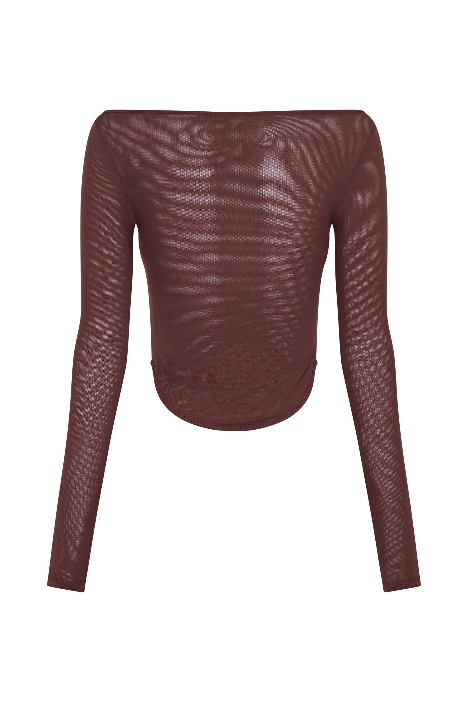 Levaru Colette Μπλούζα Με Ντεκολτέ Και Λαιμόκοψη Από Ματ Ύφασμα - Μαόνι