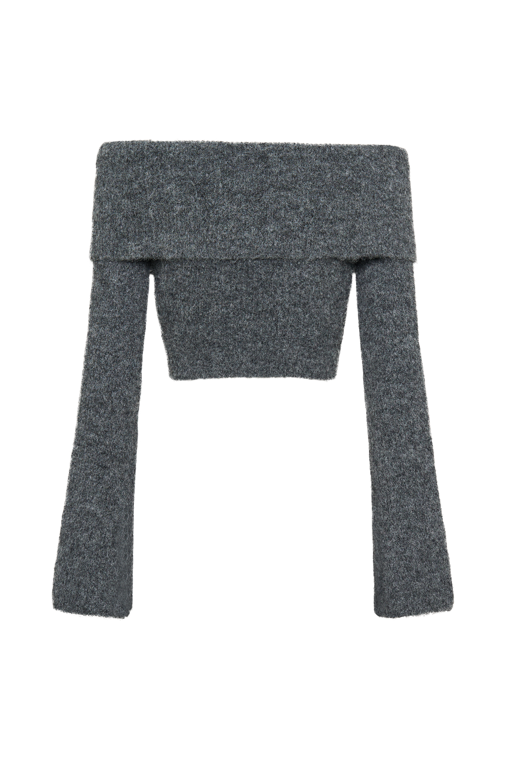 Baxter Μπλούζα Με Φουσκωτό Πλεκτό Μπλούζα Και Έξω Ώμους - Ανθρακί