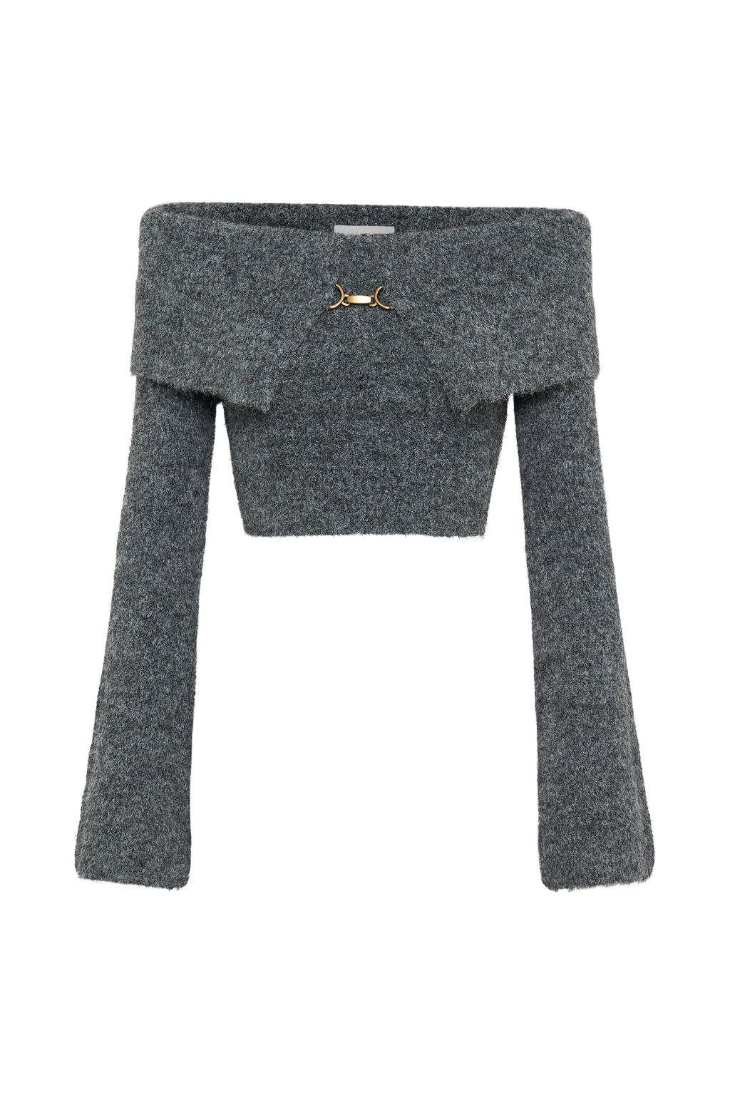 Baxter Μπλούζα Με Φουσκωτό Πλεκτό Μπλούζα Και Έξω Ώμους - Ανθρακί