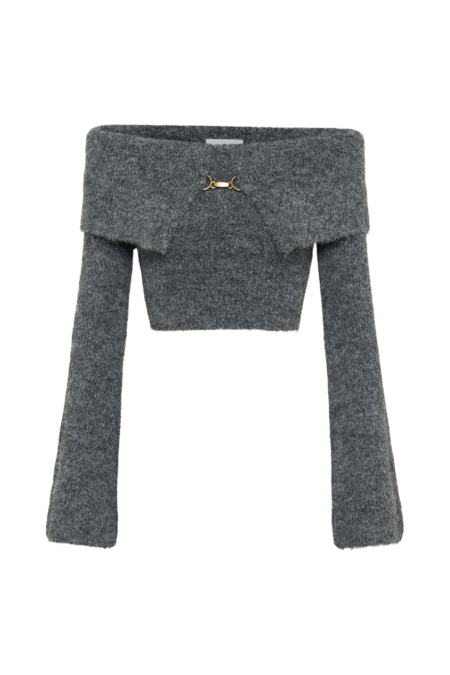 Baxter Μπλούζα Με Φουσκωτό Πλεκτό Μπλούζα Και Έξω Ώμους - Ανθρακί