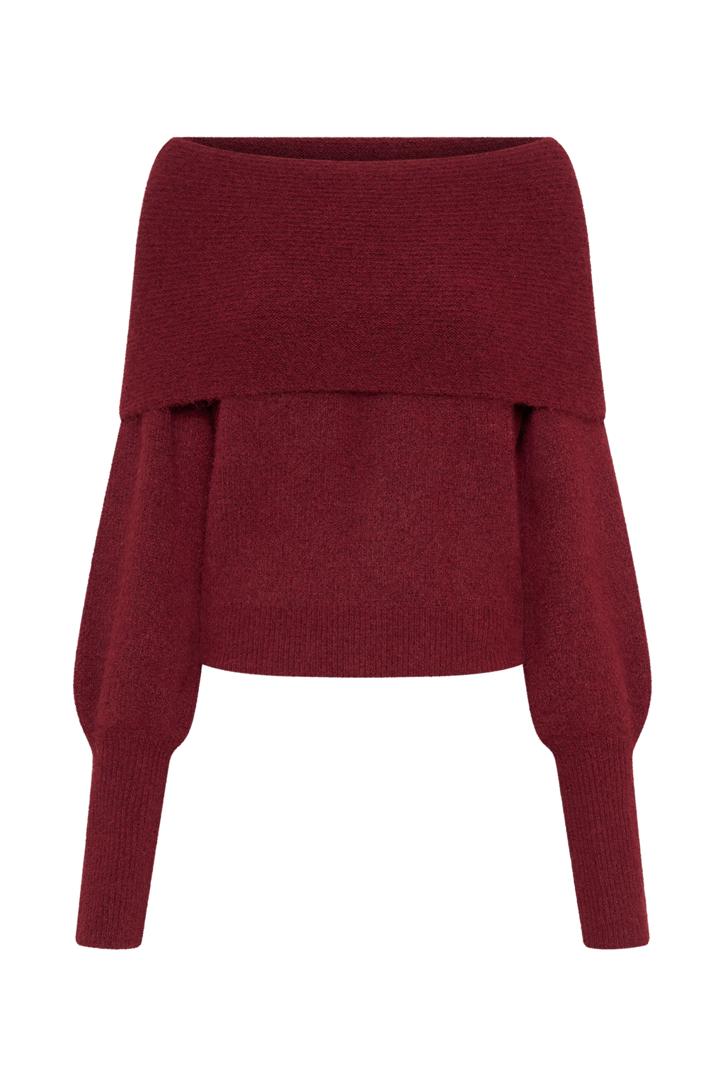 Levaru Charlotte Μπλούζα Με Μακριά Μανίκια Και Έξω Τους Ώμους - Merlot