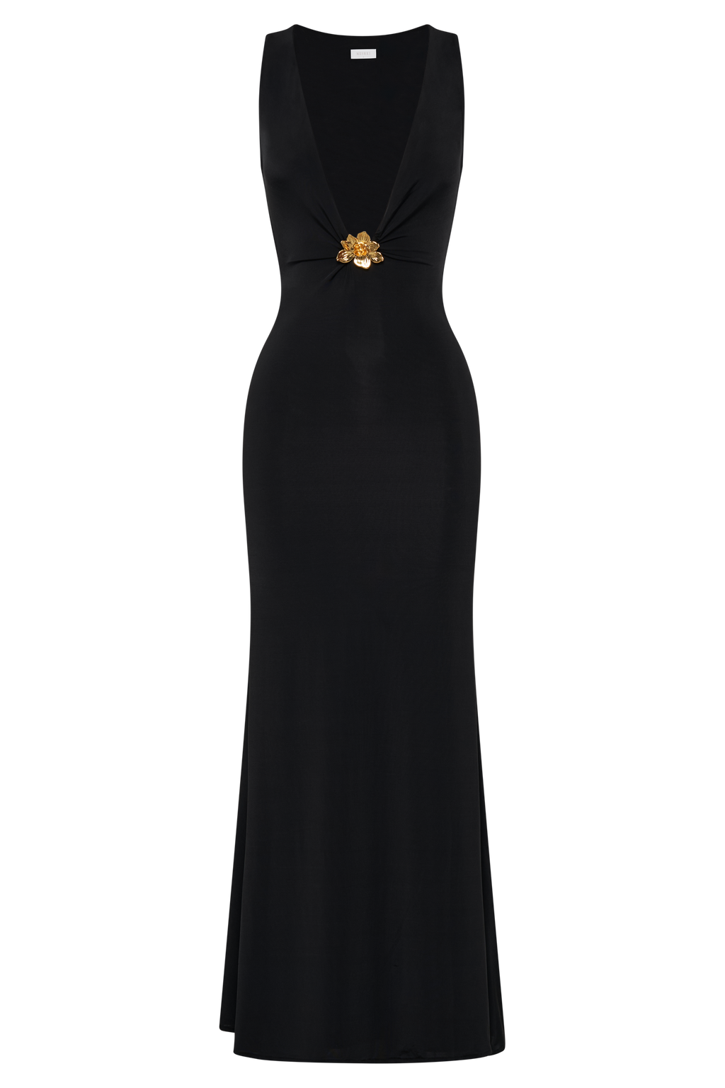 Φόρεμα Beck Με Φλοράλ Print Και Βαθύ Τελείωμα - Μαύρο