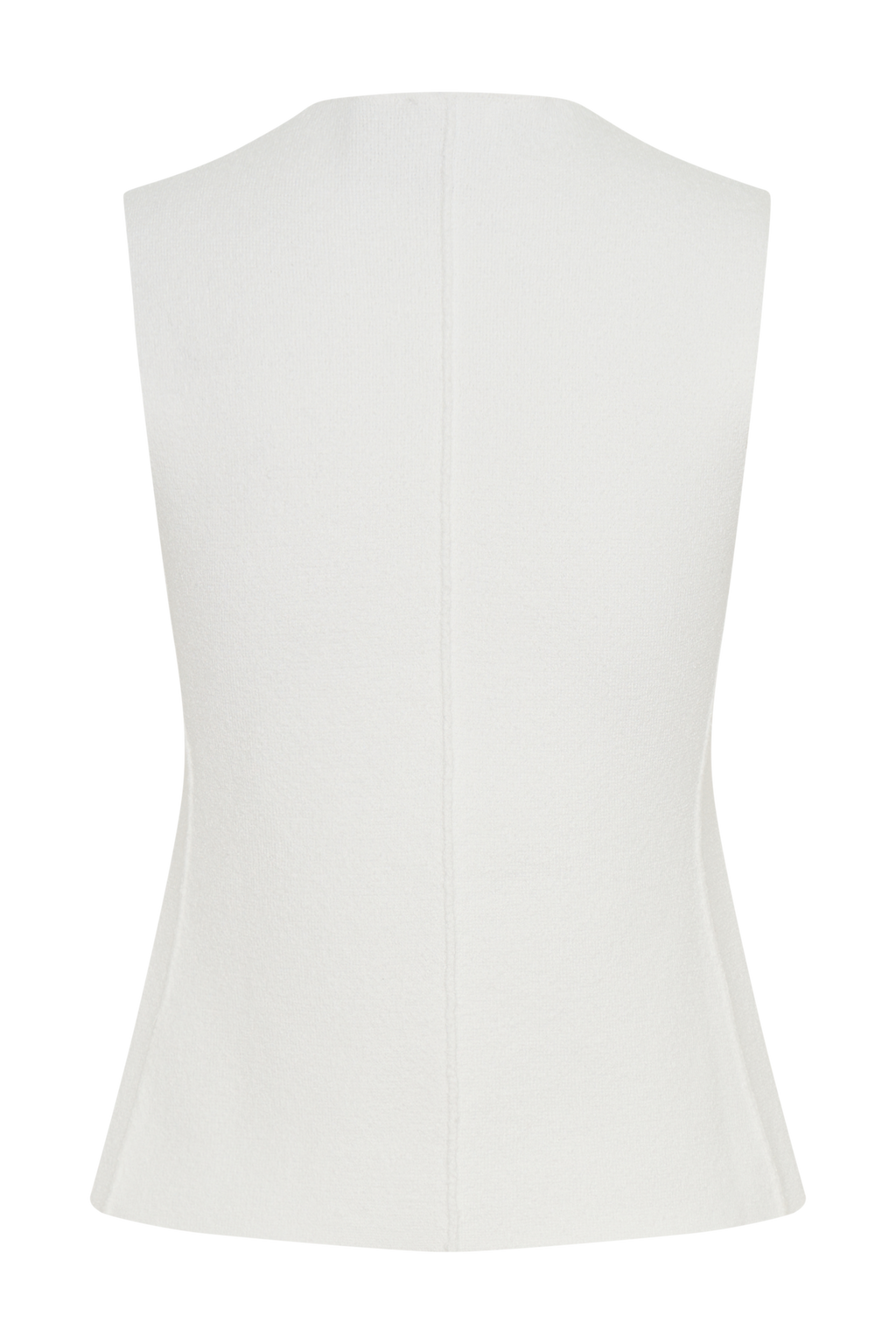 Malika Αμάνικο Γιλέκο Με Χρυσά Κουμπιά - Λευκό
