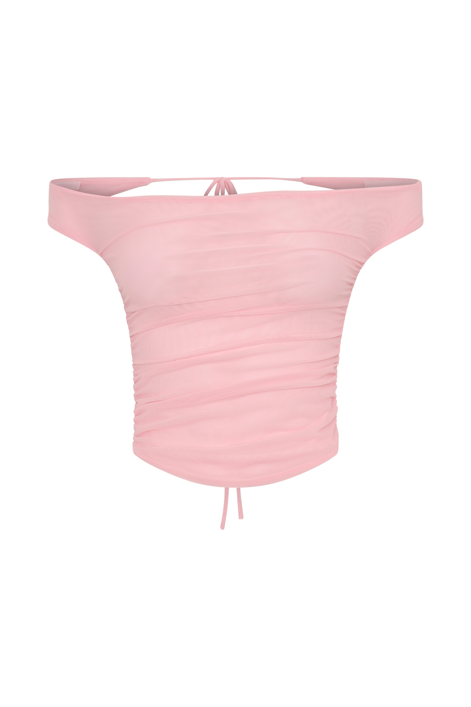 Brooklyn Fishnet Crop Top - Ροζ Καραμέλας