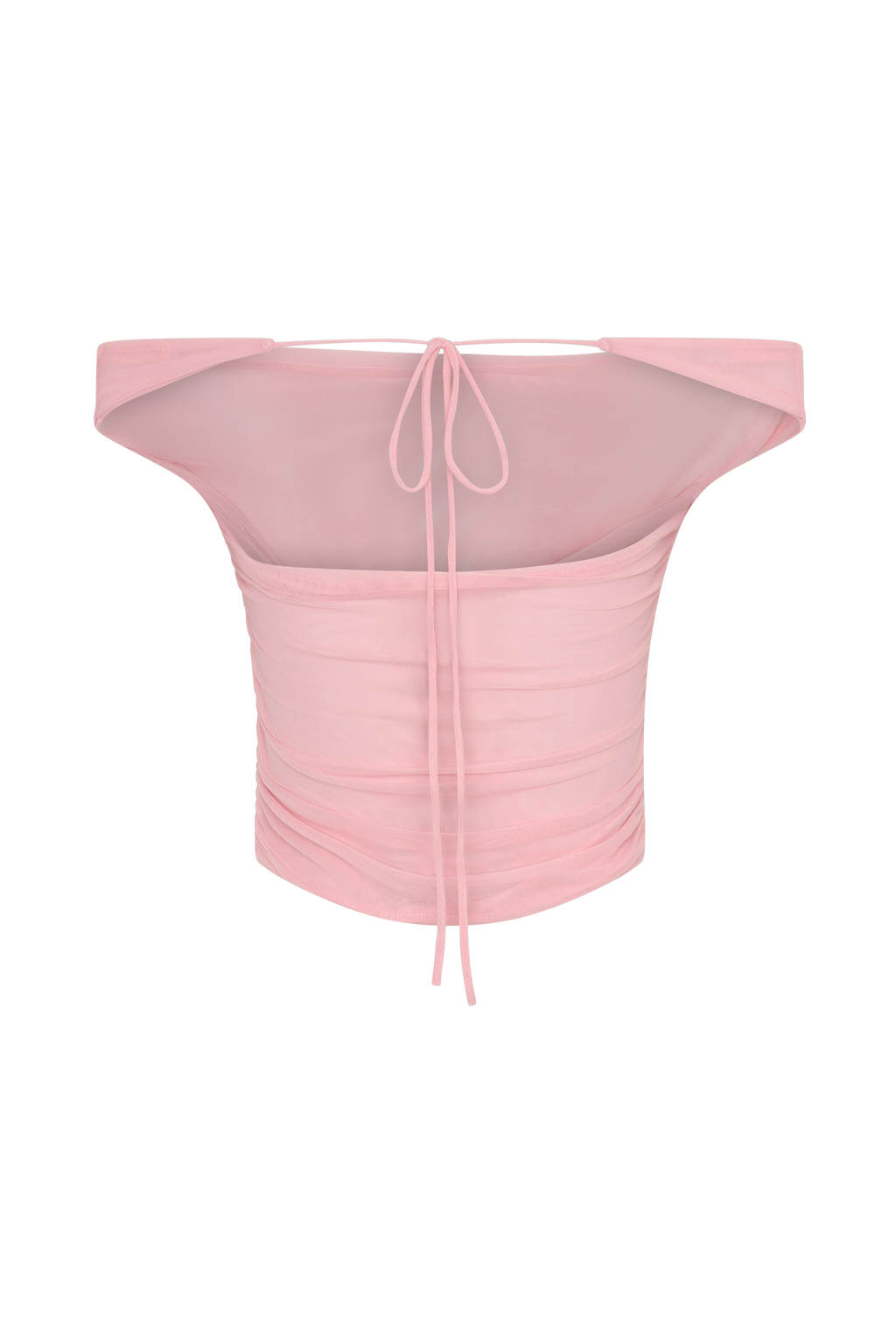 Brooklyn Fishnet Crop Top - Ροζ Καραμέλας