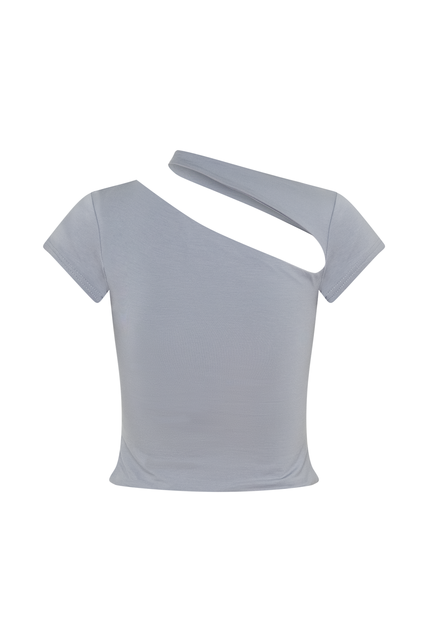 Aurelie Κοντομάνικο Μπλούζα Με Κοφτό Κούρεμα - Γκρι Σχιστόλιθος