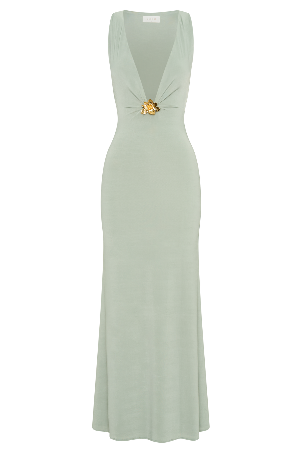 Φόρεμα Beck Με Φλοράλ Print Και Βαθύ Τελείωμα - Βασιλικό