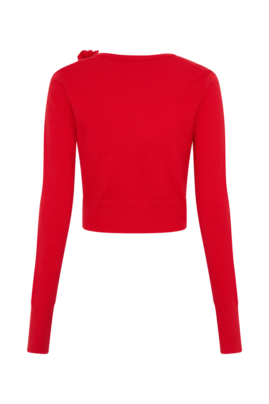 Πλεκτή Ζακέτα Gianna Με Λουλούδια - Κόκκινη