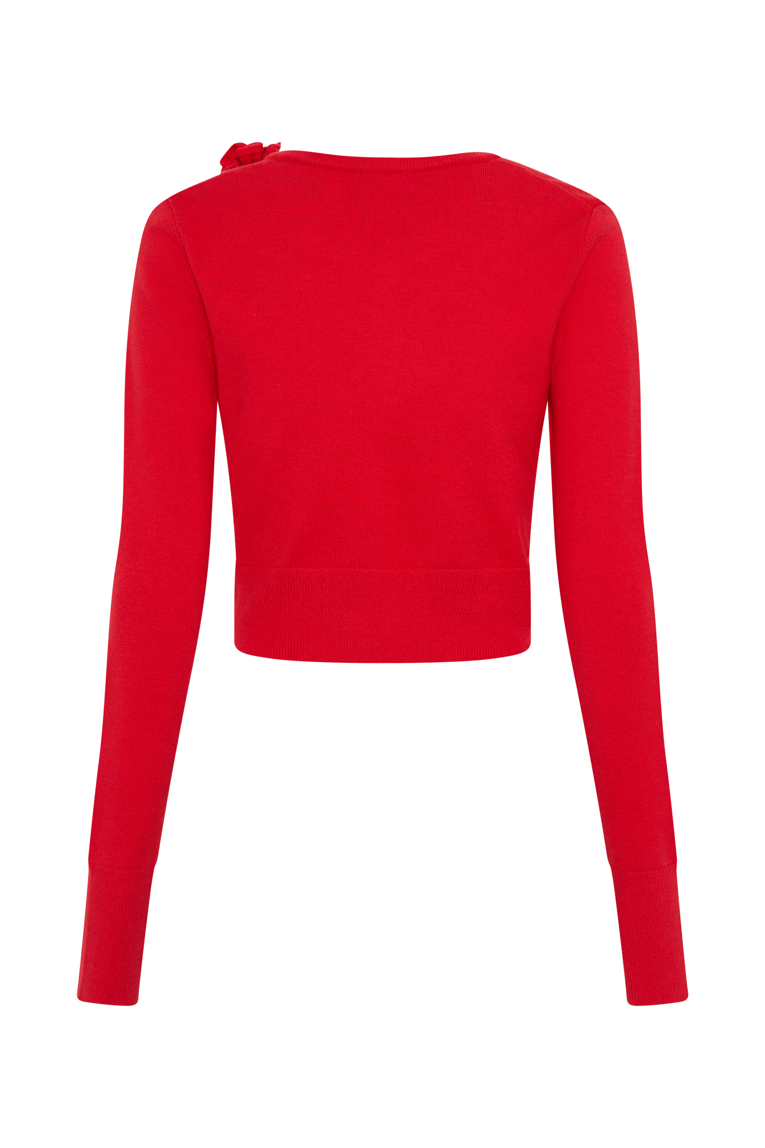 Πλεκτή Ζακέτα Gianna Με Λουλούδια - Κόκκινη