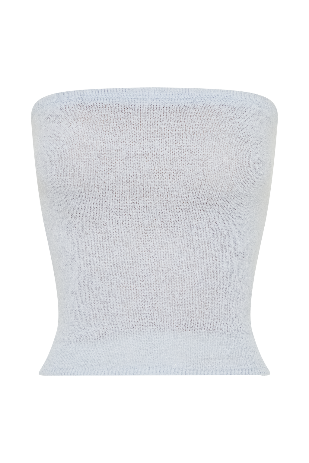 Phoebe Strapless Tie Knit Top - Ice Blue