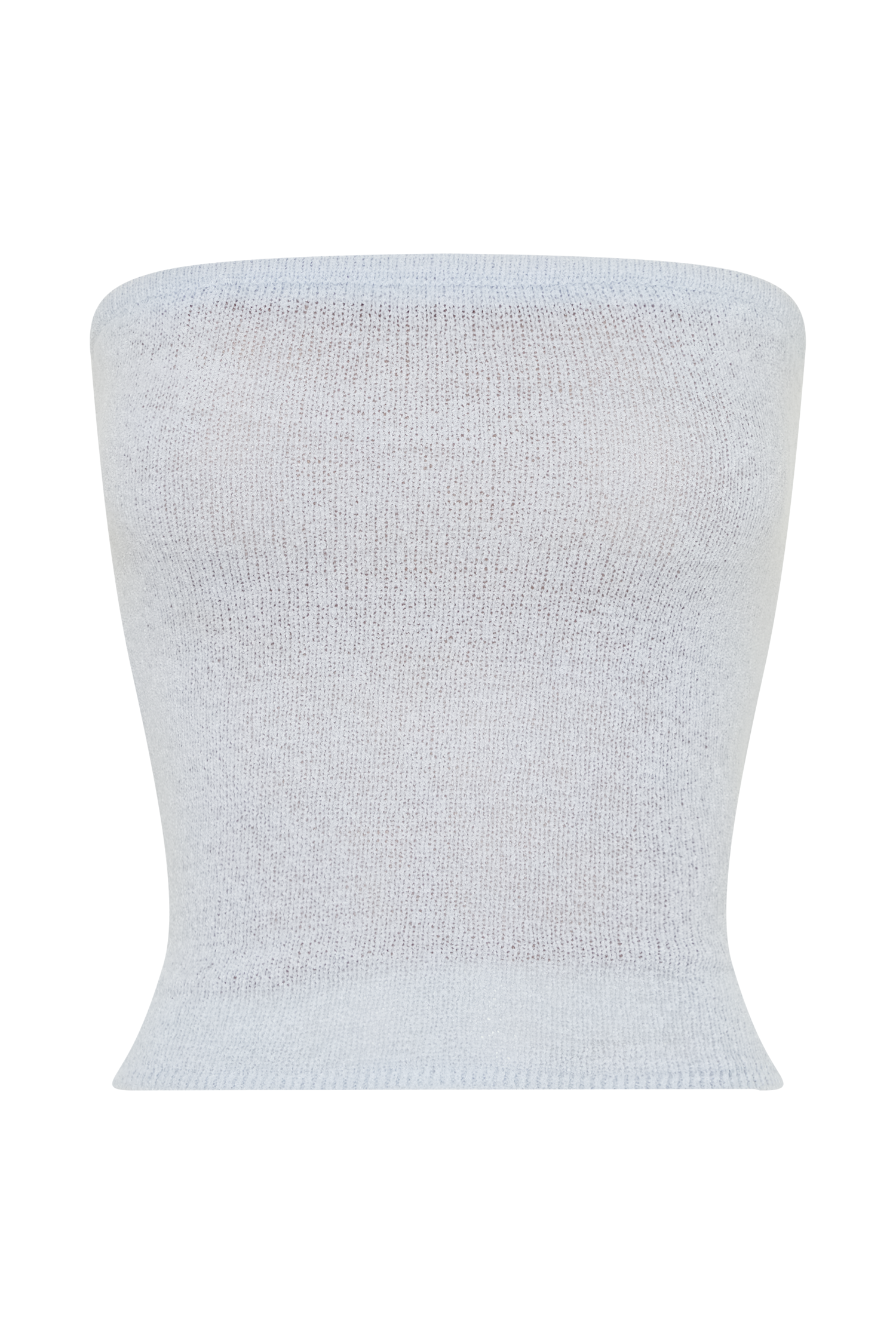 Phoebe Strapless Tie Knit Top - Ice Blue