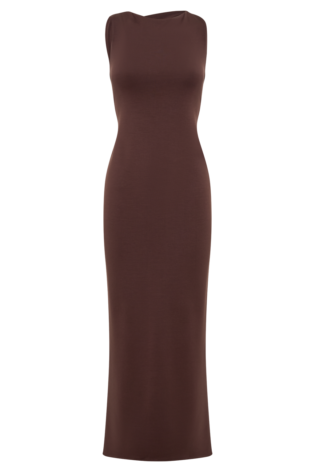 Φόρεμα Catelyn Asymmetric Scuba Jersey Midi - Καφέ Καφέ