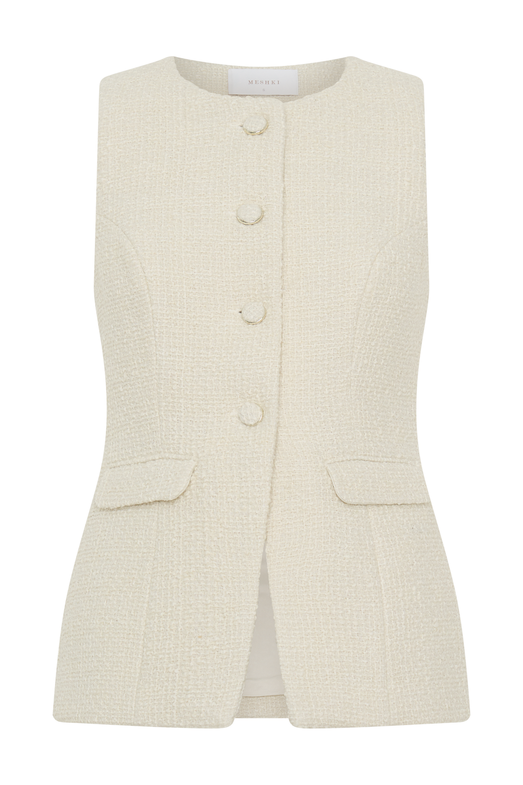 Αμάνικο Γιλέκο Camilla Boucle - Ιβουάρ