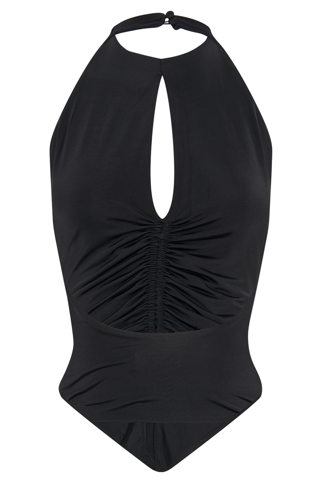 Linda Slinky Δαντελένιο Halter Μπλούζα - Μαύρο - Μαύρο