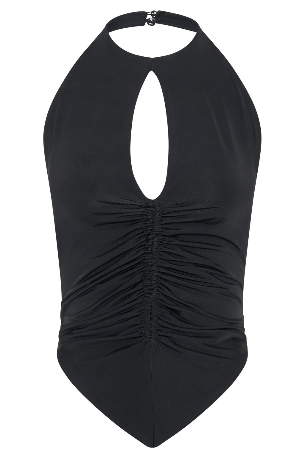 Linda Slinky Δαντελένιο Halter Μπλούζα - Μαύρο - Μαύρο