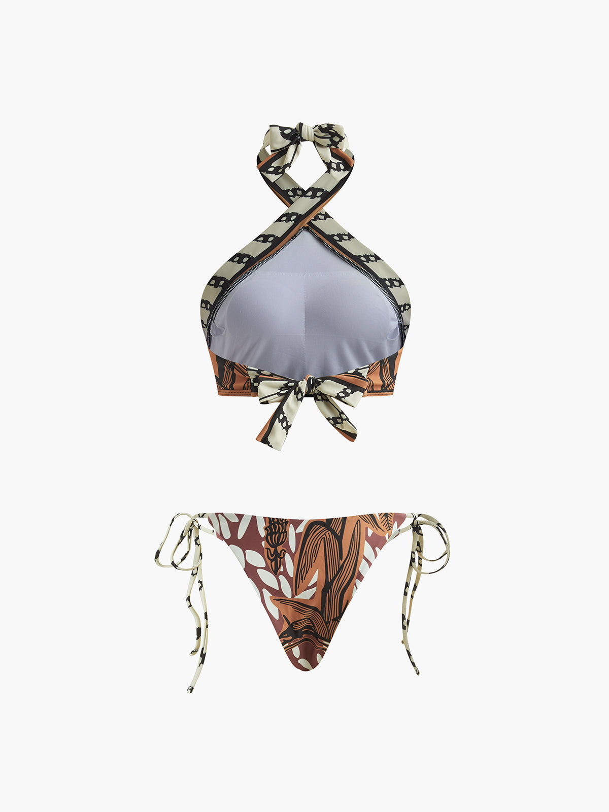 Σετ Μπικίνι Με Ρετρό Print Και Halter Lisa