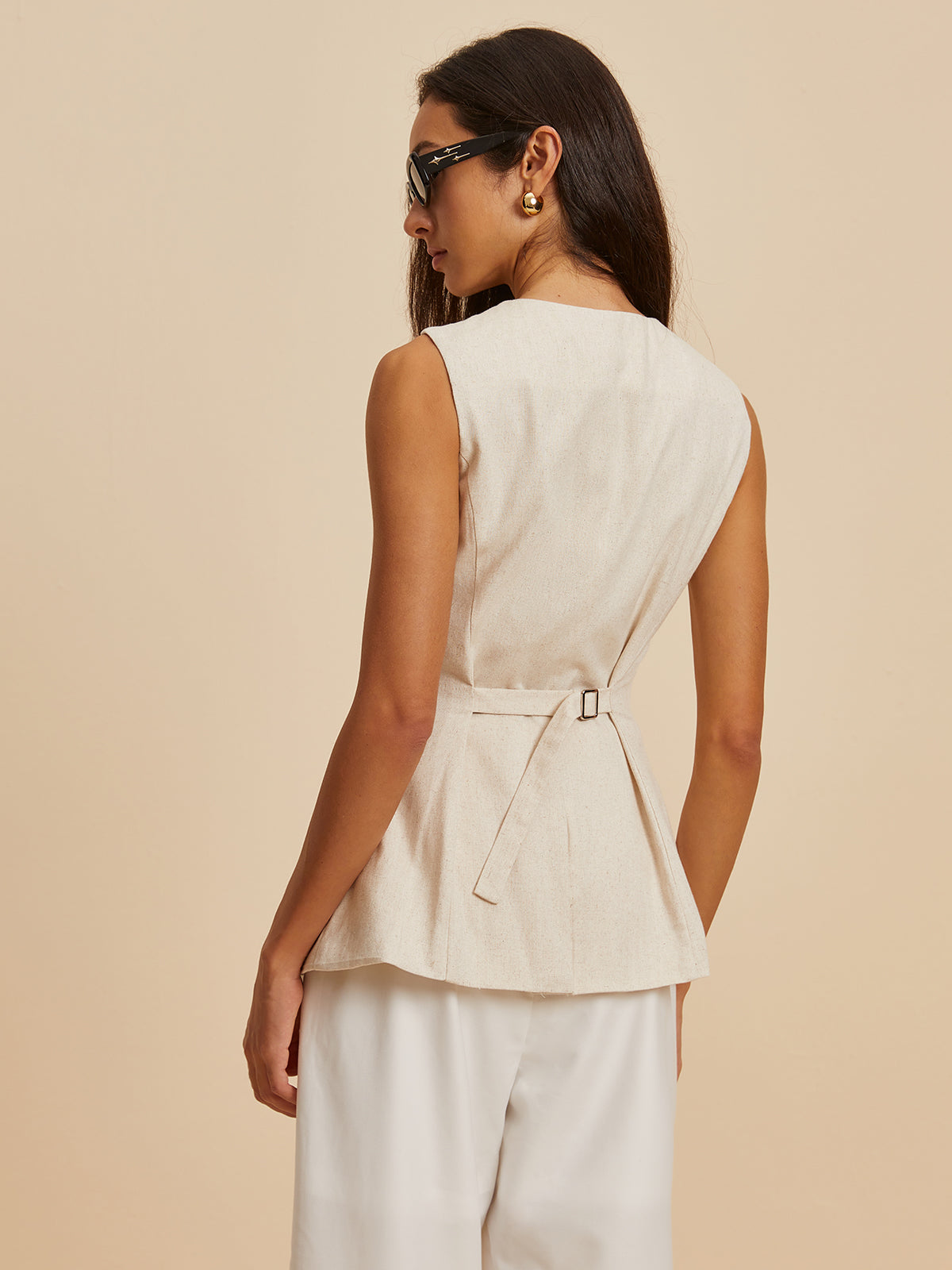 Γιλέκο Από Μείγμα Λινού