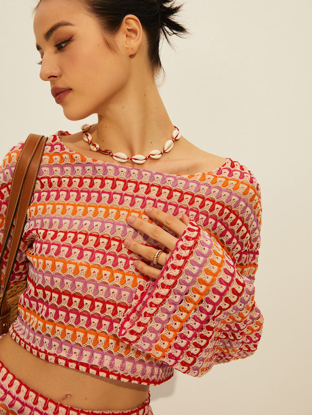 Σετ Φούστας Με Στρογγυλή Λαιμόκοψη Και Μακριά Μανίκια