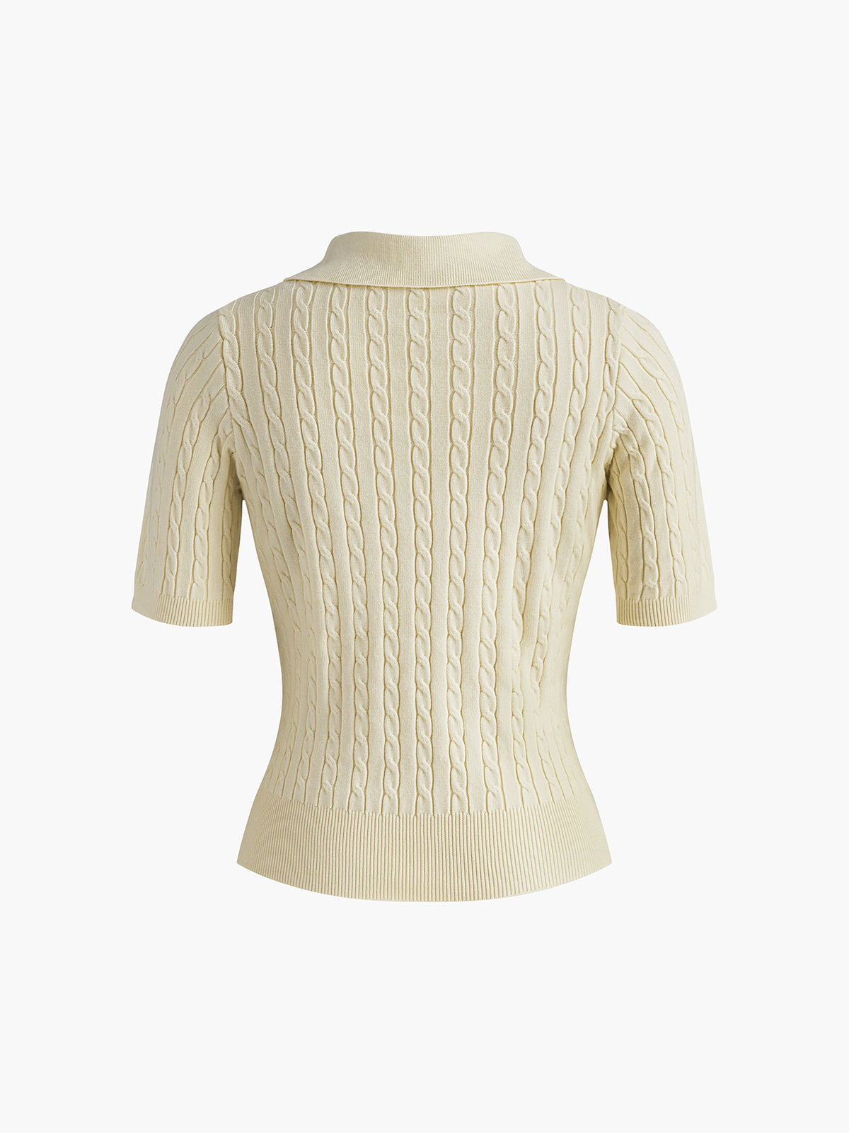 Πλεκτό Τοπ Με Κοντό Μανίκι Και V Λαιμόκοψη