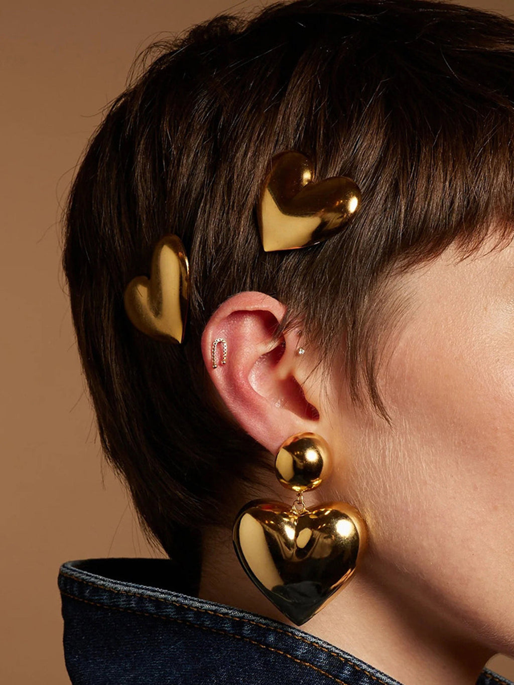 Χρυσή Αγκράφα Με Κλιπ Καρδιάς